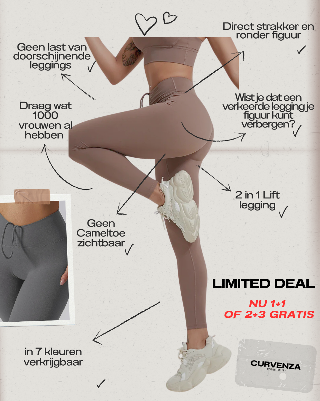 2 in 1 - Lift+ Active Legging - Voor Kracht en Stijl in Elke Beweging 1+1 Gratis