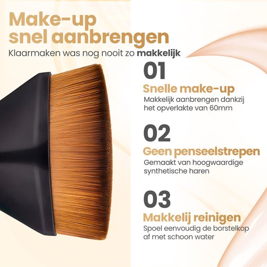 FlawBlend Pro – Naadloze foundationkwast voor een egale, airbrush finish in seconden