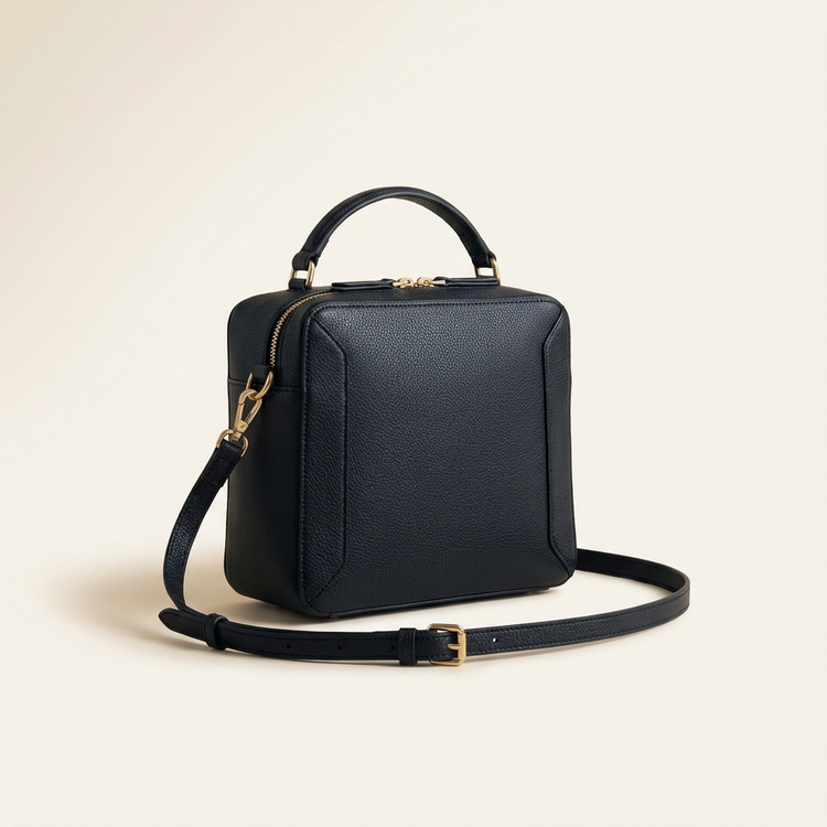 Aurevy Bags — structured lychee-grain silhouettes with gold-tone hardware