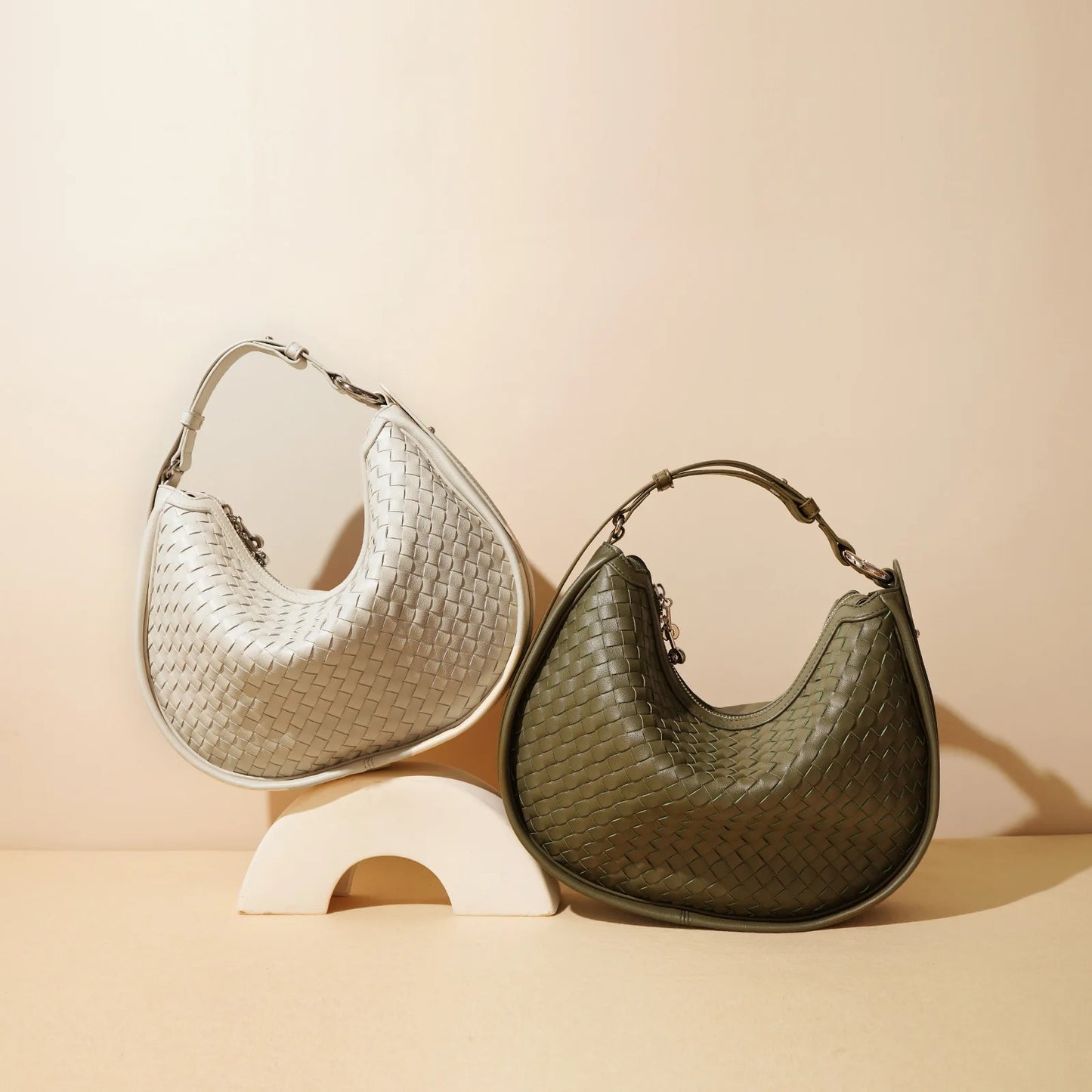 Céleste Leather Crescent Bag