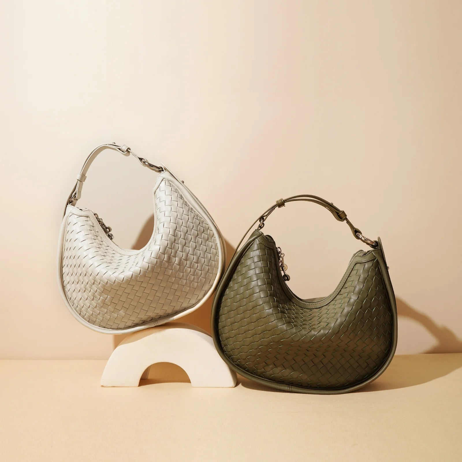 Céleste Leather Crescent Bag