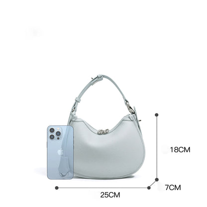 Manon Pebbled Leather Crescent