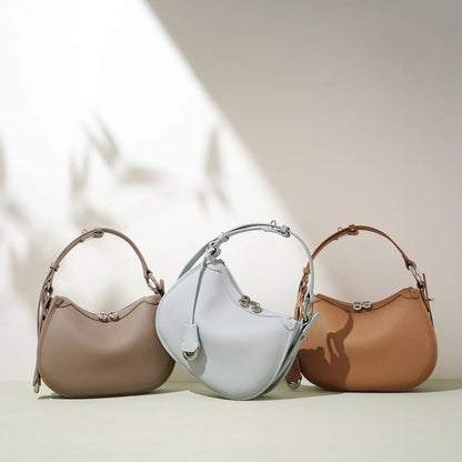 Manon Pebbled Leather Crescent