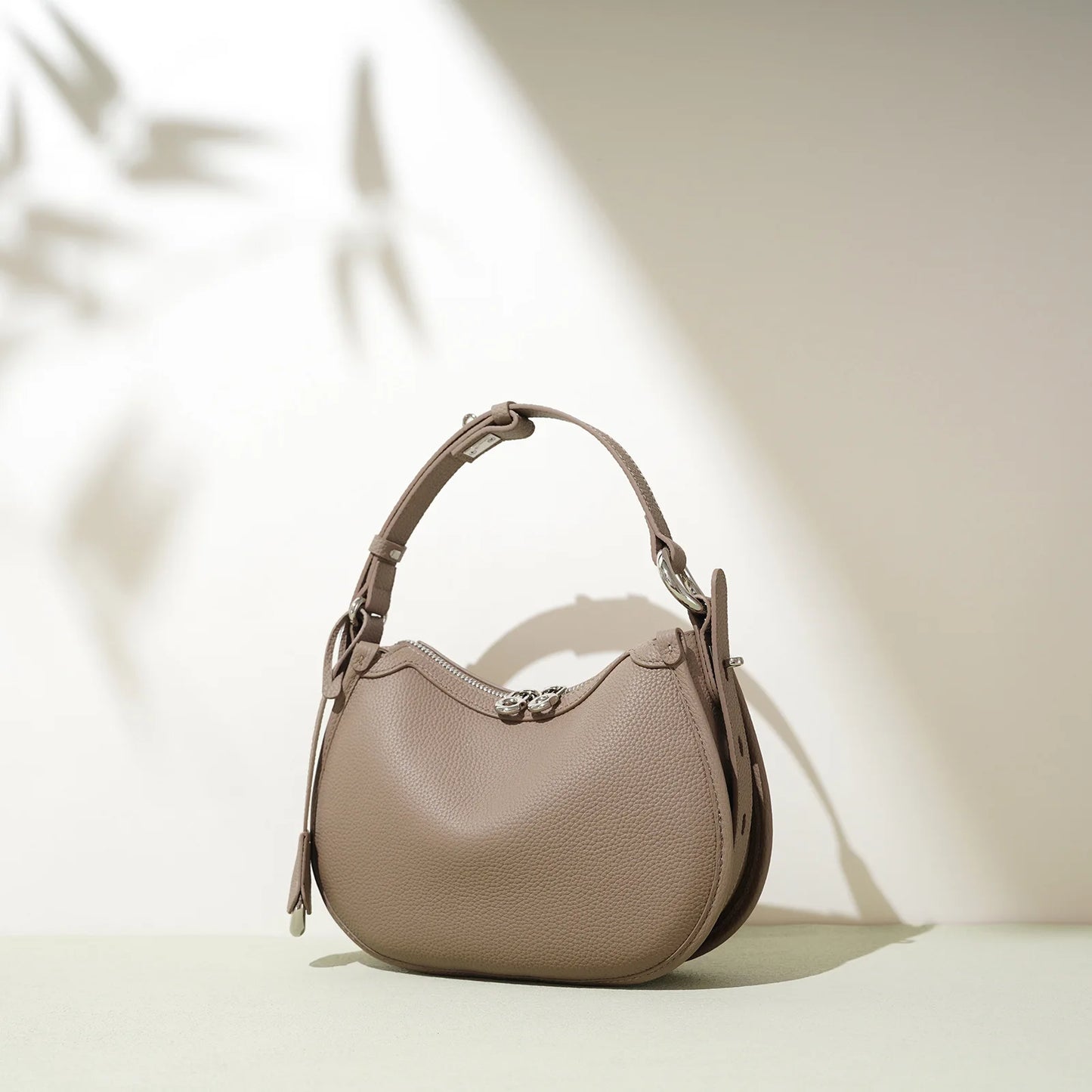 Manon Pebbled Leather Crescent