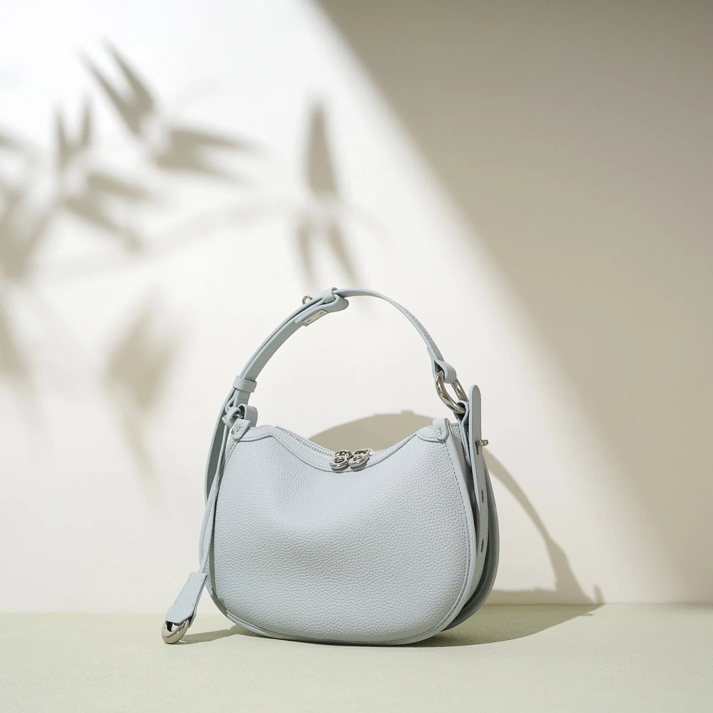 Manon Pebbled Leather Crescent