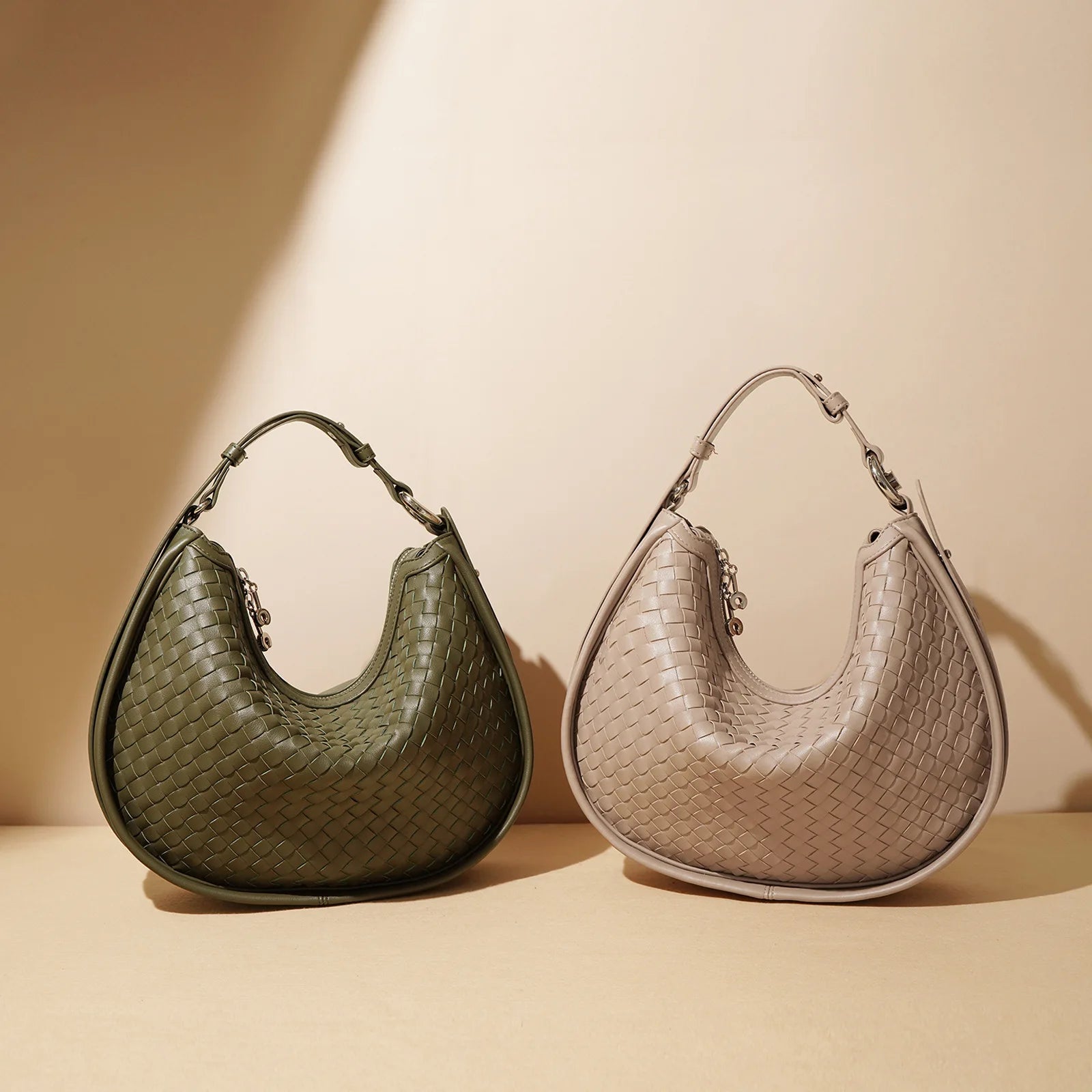 Céleste Leather Crescent Bag