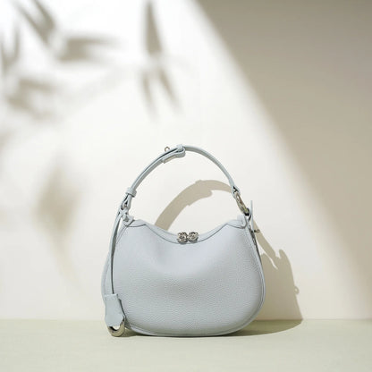 Manon Pebbled Leather Crescent
