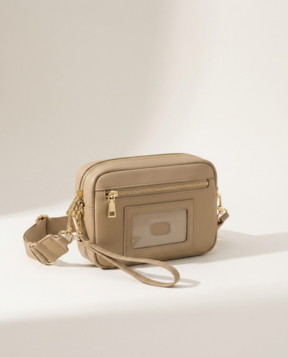 Cassis Crossbody Wallet in Taupe
