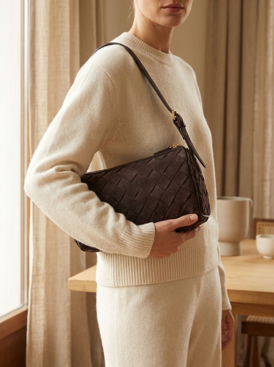 Amélie Woven Shoulder Bag - worn under the arm