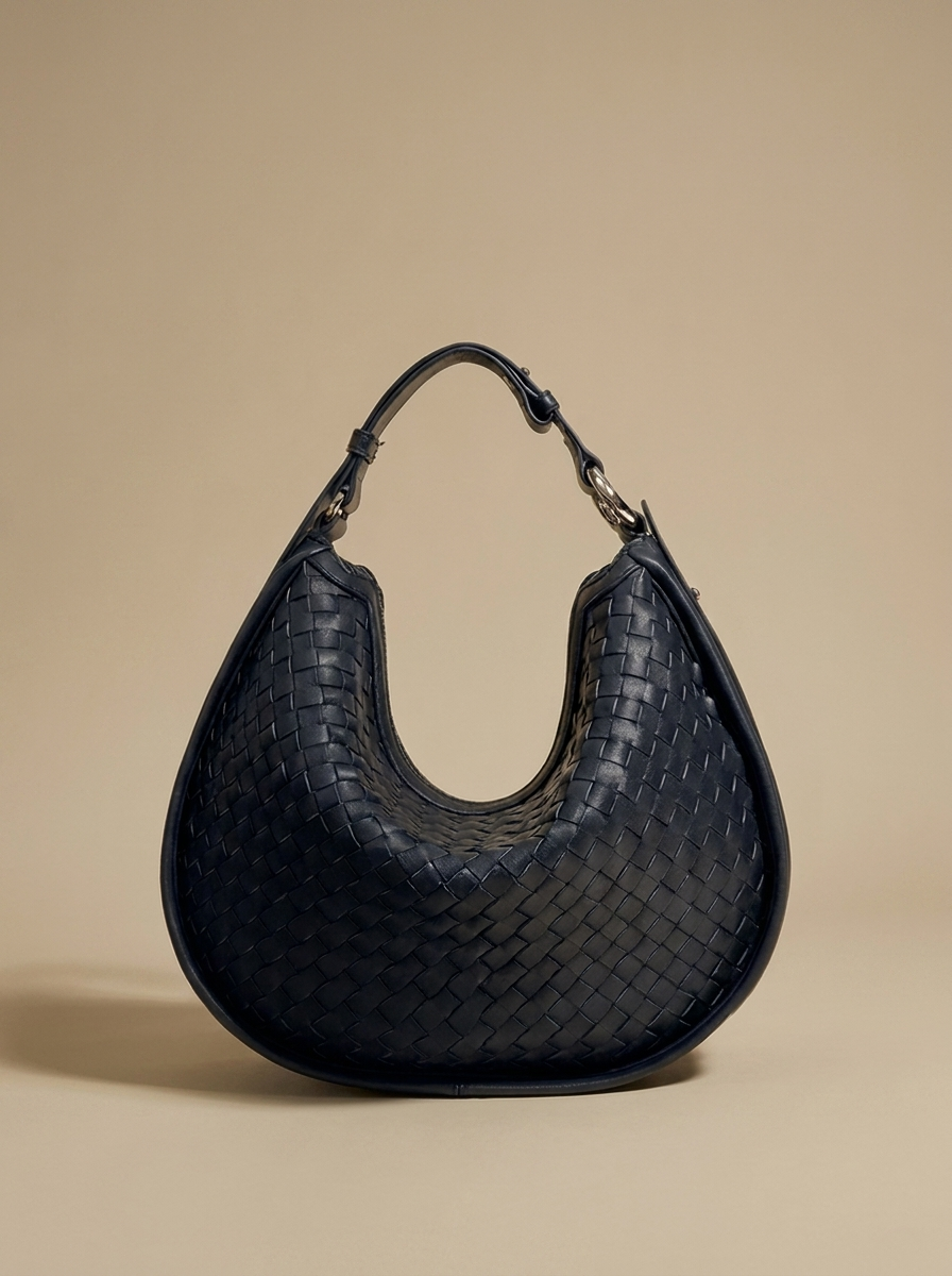 Céleste Leather Crescent Bag - Ink - studio hero