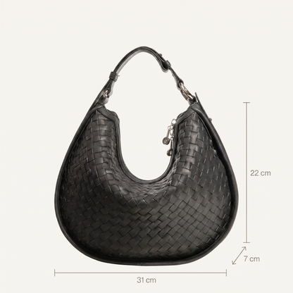 Céleste Leather Crescent Bag - dimensions 31cm x 22cm x 7cm